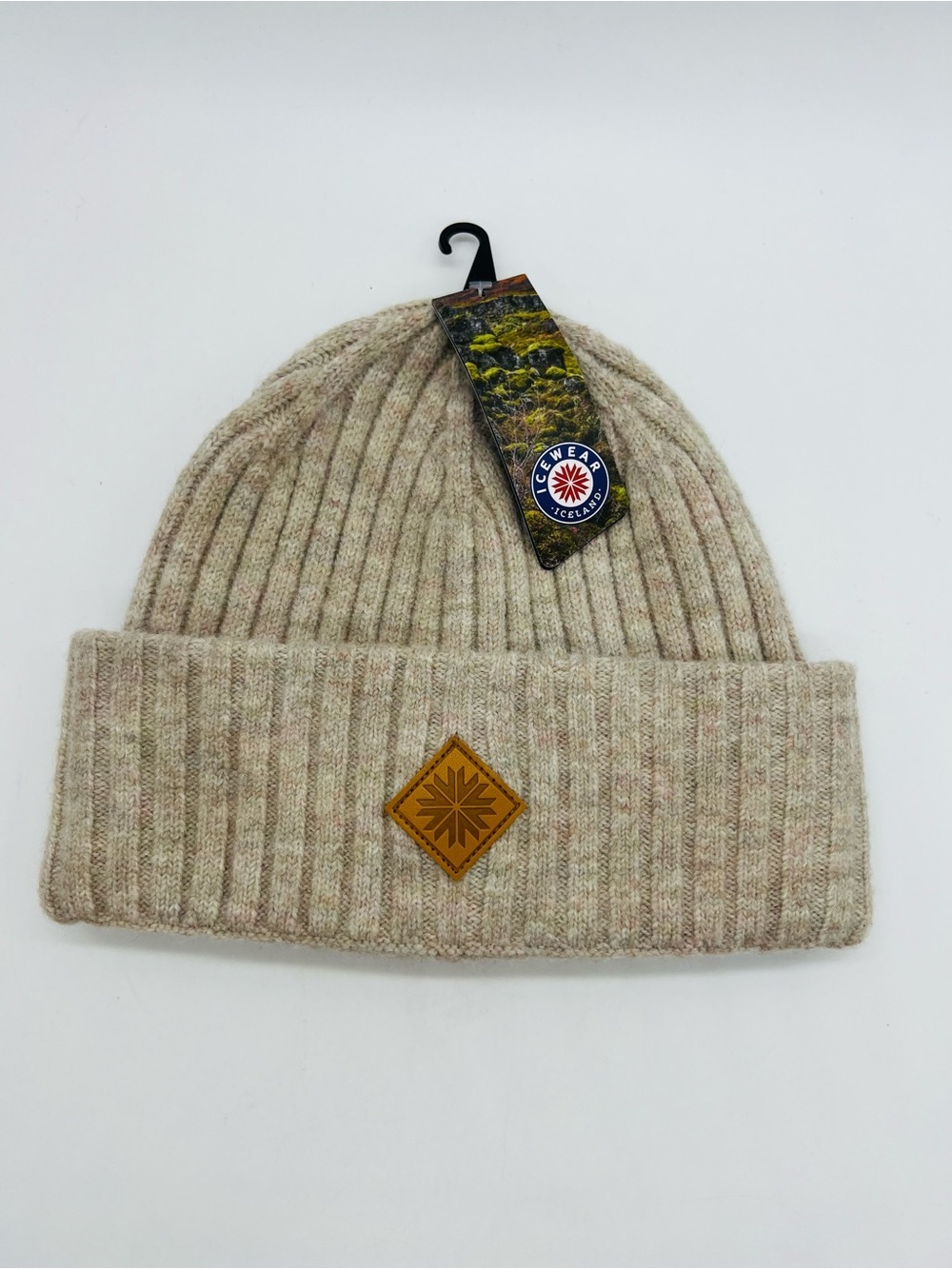 Icewear Unisex Ribbed Knit Beanie in Beige OS NWT